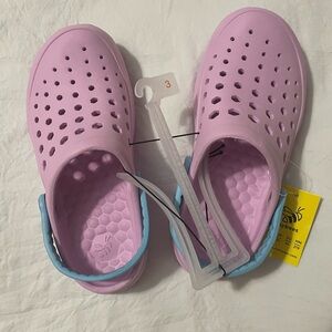 Joybees Active clogs girls size J3 pink/blue slip ons cl